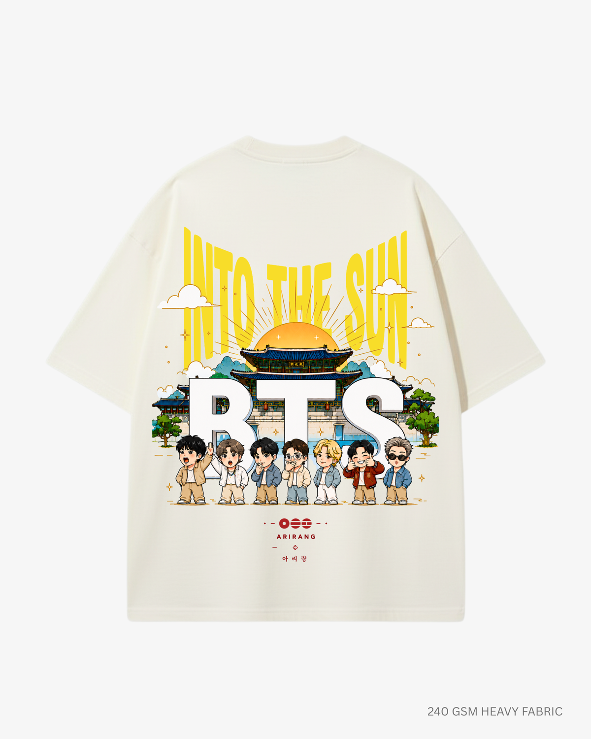 Into The Sun Arirang Unisex Oversized T-Shirt Off White Cotton 240 GSM