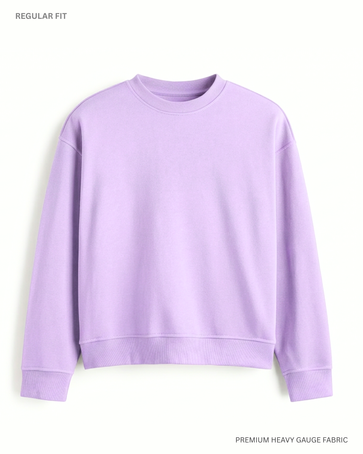 Basic Lavender Unisex Winter Sweatshirt | Regular Fit LAVENDER