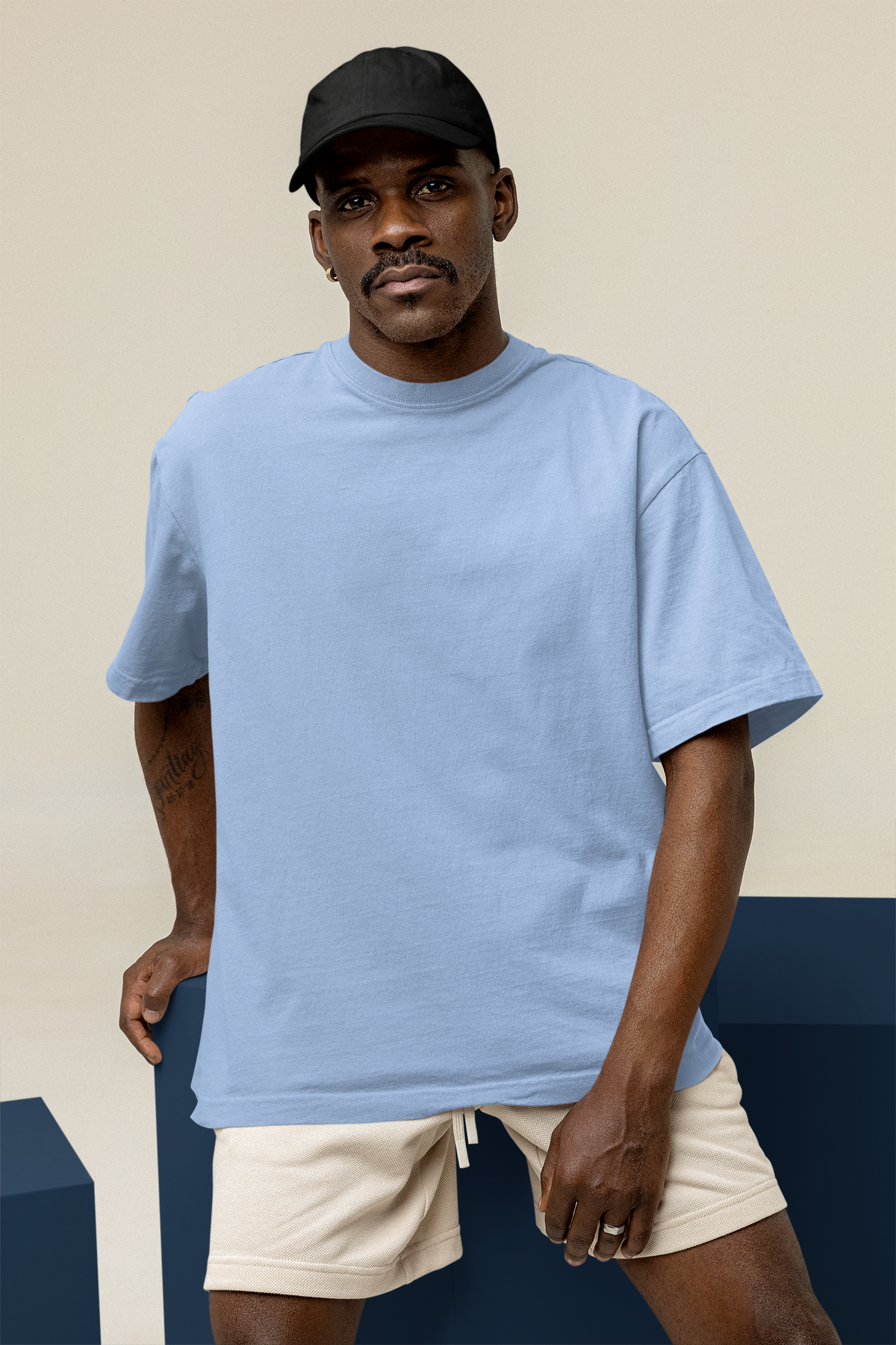 Basic Baby Blue Unisex Oversized T-Shirt | Antherr Originals