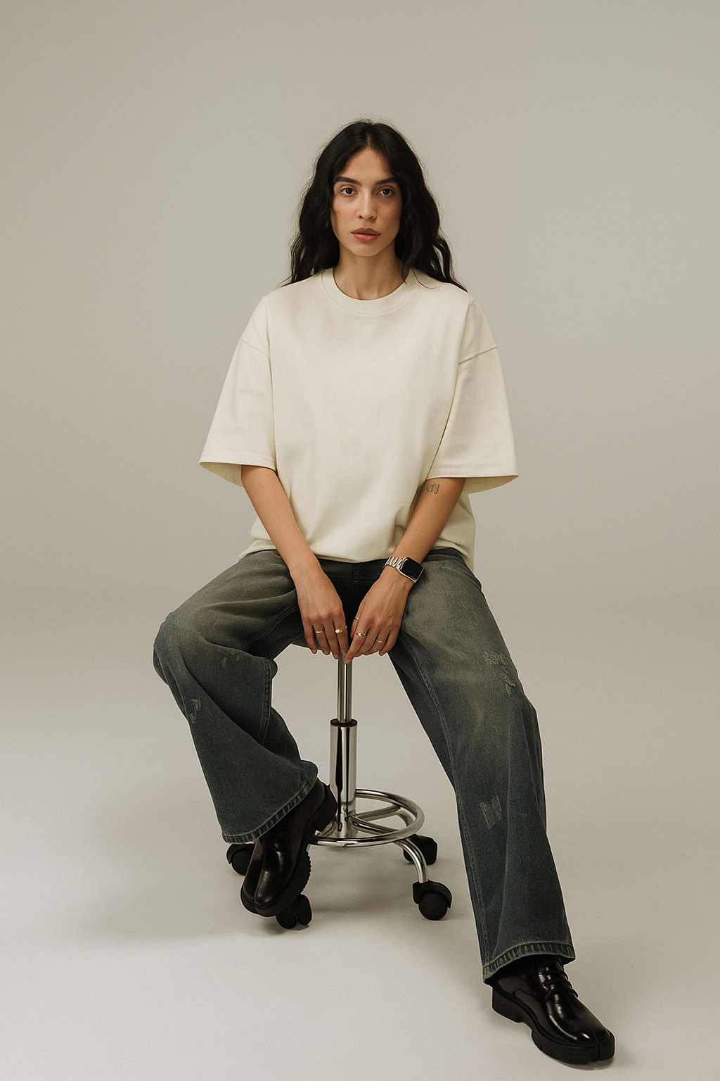 Basic Off White Unisex Oversized T-Shirt | Antherr Originals