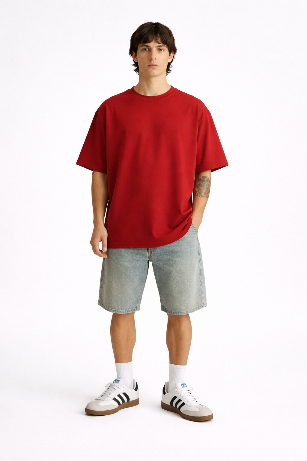 Basic Red Unisex Oversized T-Shirt | Antherr Originals