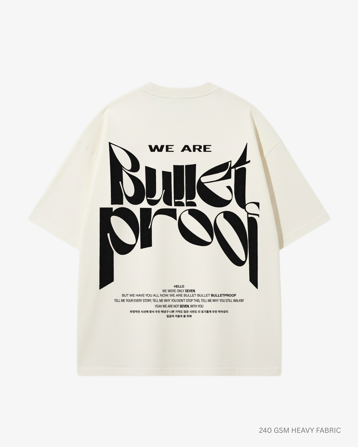 Bulletproof Unisex Oversized T-Shirt | Antherr Core Off White Cotton 240 GSM