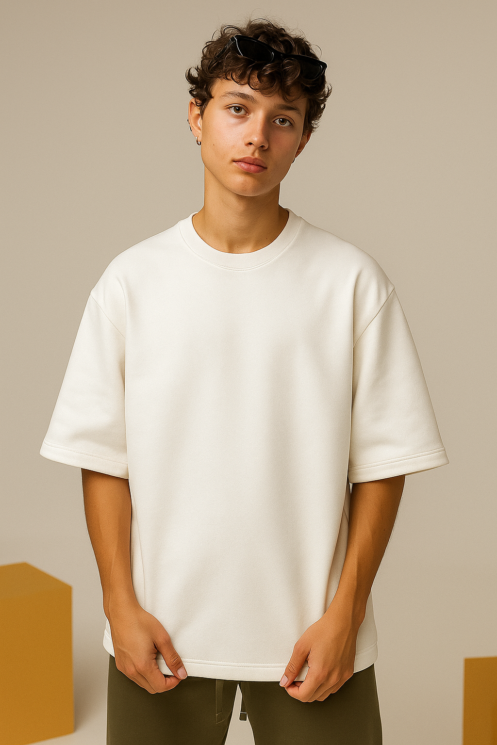 Basic Oversized T-shirt: White WHITE