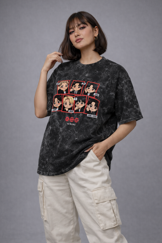 Chibi Arirang BTS Member Unisex Oversized T-Shirt | Antherr Core