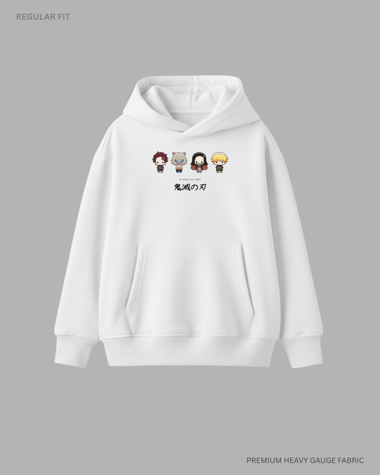 Chibi Demon Squad Anime Unisex Winter Hoodies WHITE