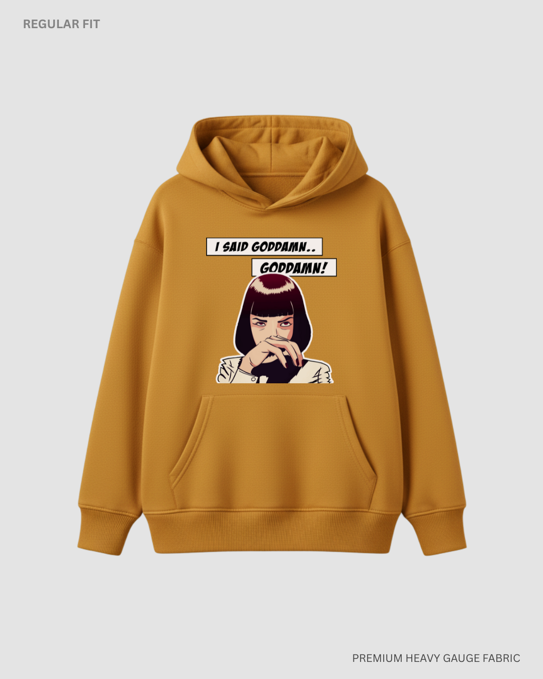 I Said Goddamn! Pulp Fiction: Aesthetic Winter Hoodies Mustard