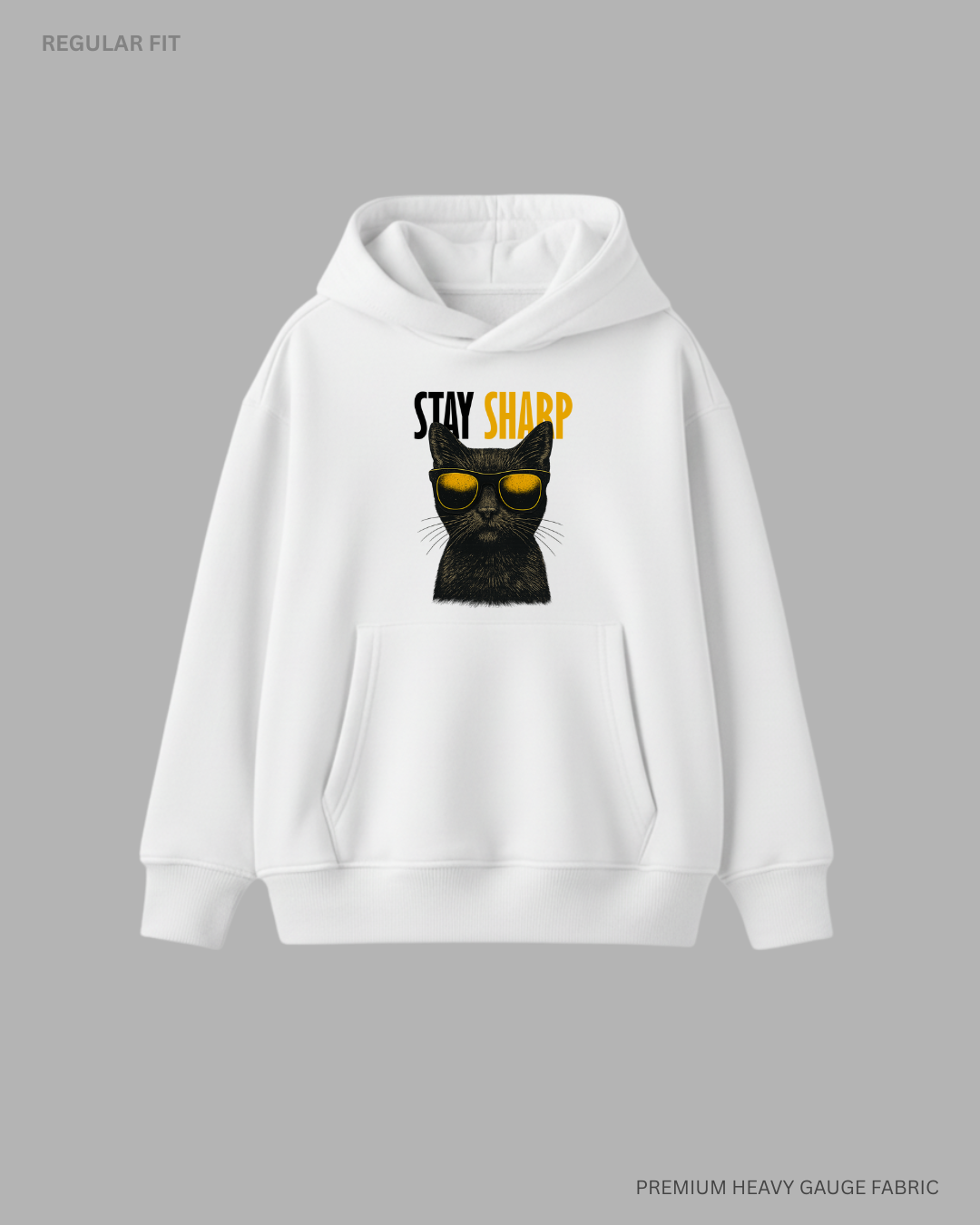 Stay Sharp Aesthetic Winter Hoodies White