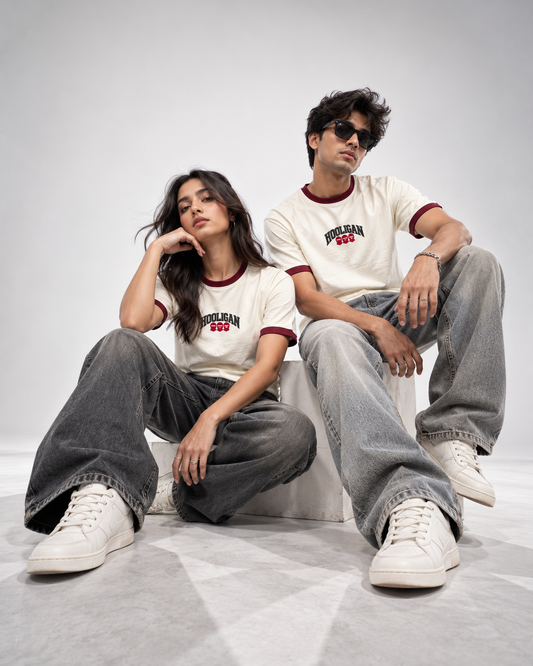 Hooligan Embroidered Ringer Regular Fit T-Shirt | Antherr Core