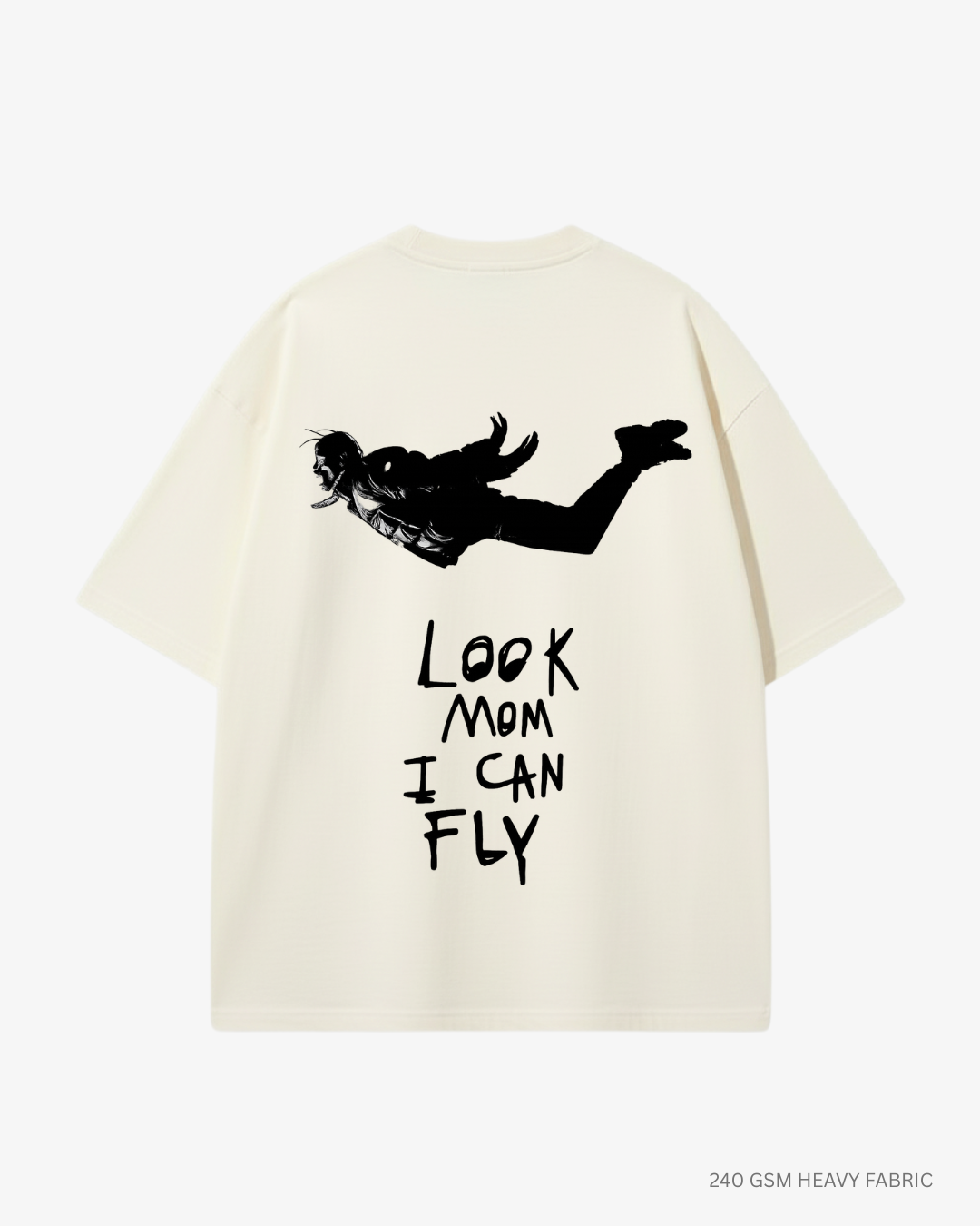 Look Mom I Can Fly Travis Scott Unisex Oversized T-Shirt | Antherr Core OFF WHITE Cotton 240 GSM
