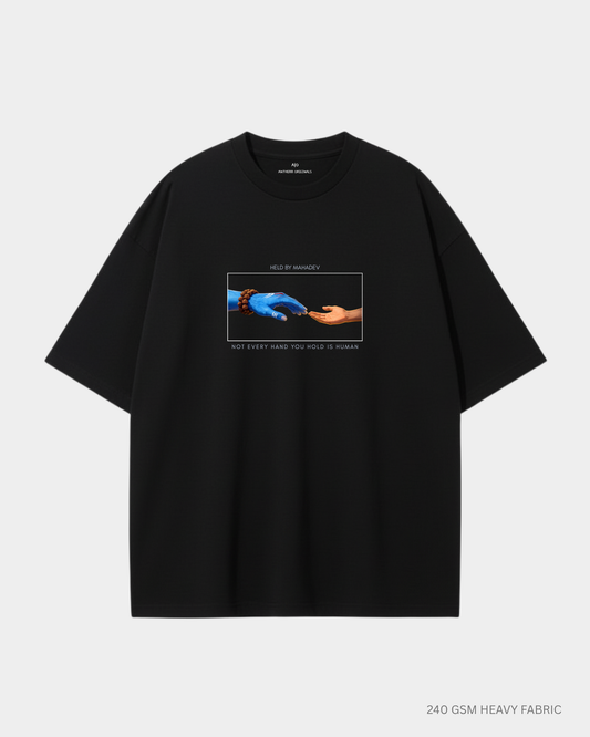 Held by Mahadev Unisex Oversized T-Shirt | Antherr Originals