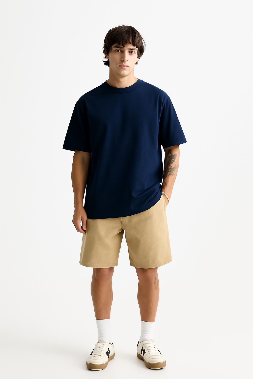 Basic Navy Blue Unisex Oversized T-Shirt | Antherr Originals