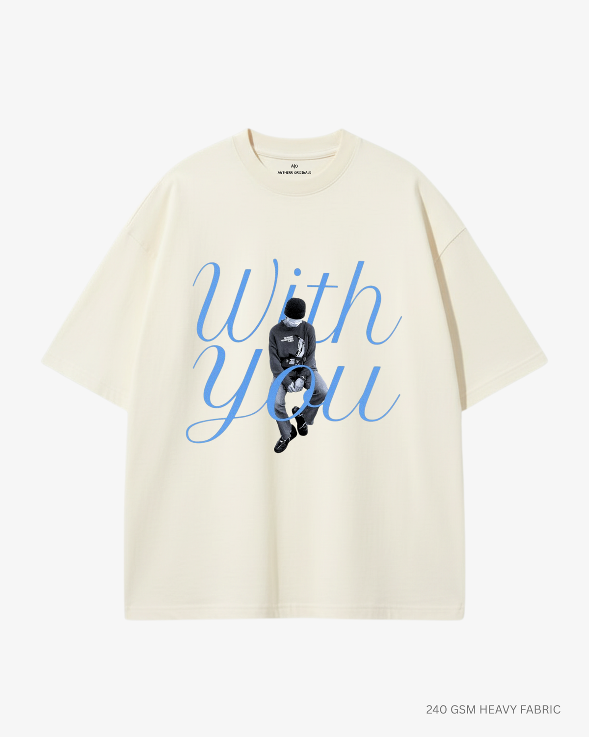 Jimin With You Unisex Oversized T-Shirt | Antherr Core Off White Cotton 240 GSM