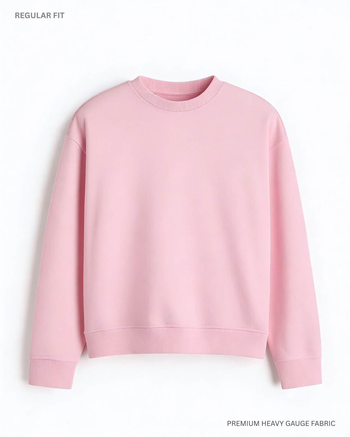 Basic baby Pink Unisex Winter Sweatshirt | Regular Fit BABY PINK