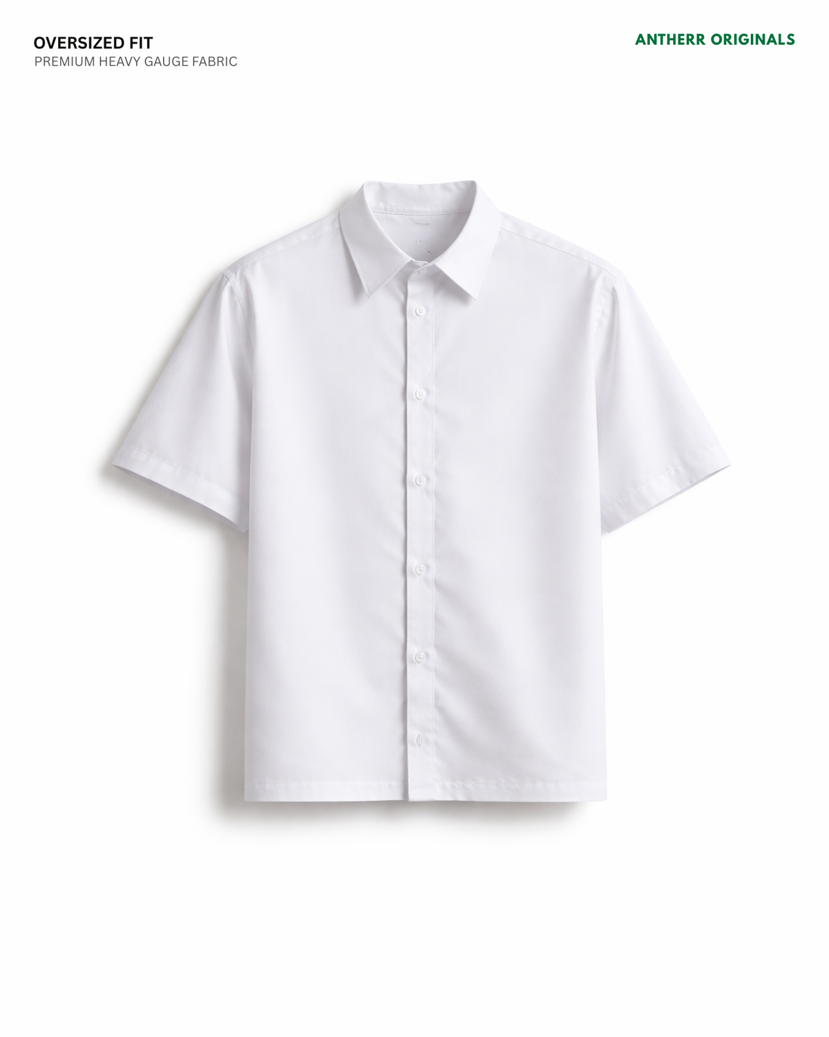 Basic White Unisex Oversized Shirt | Antherr Originals WHITE Cotton