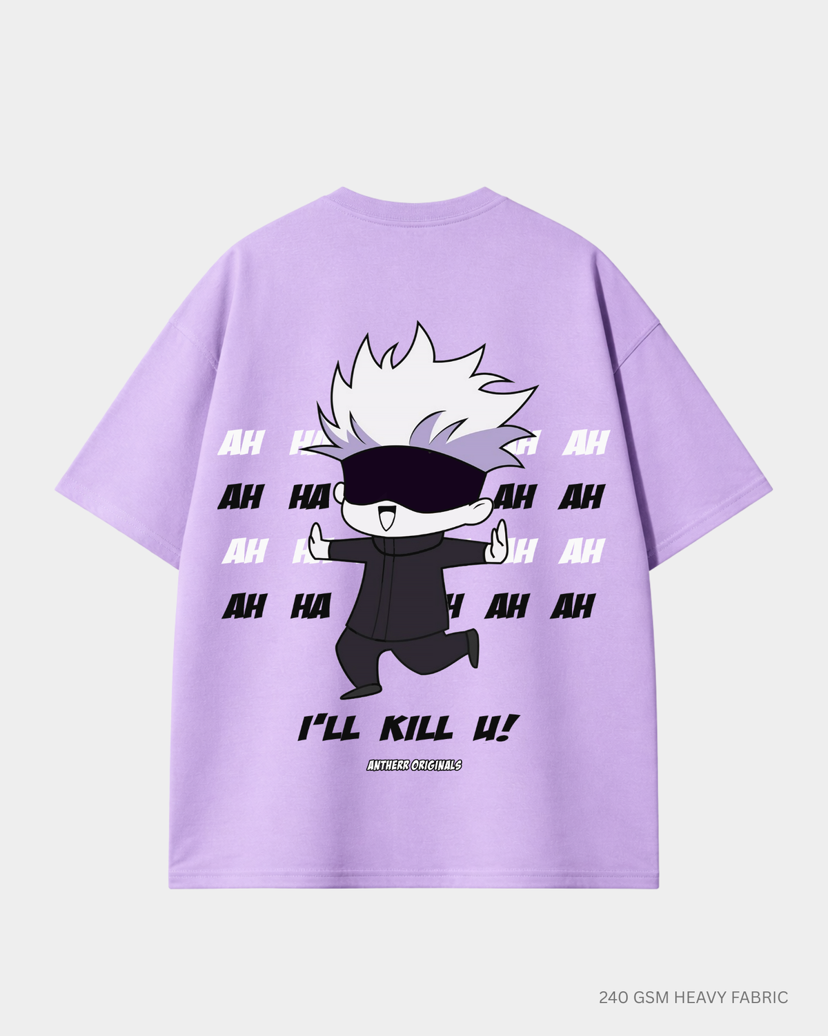 I'll Kill You Chibi Jujutsu Kaisen Unisex Oversized T-Shirt | Antherr Core LAVENDER