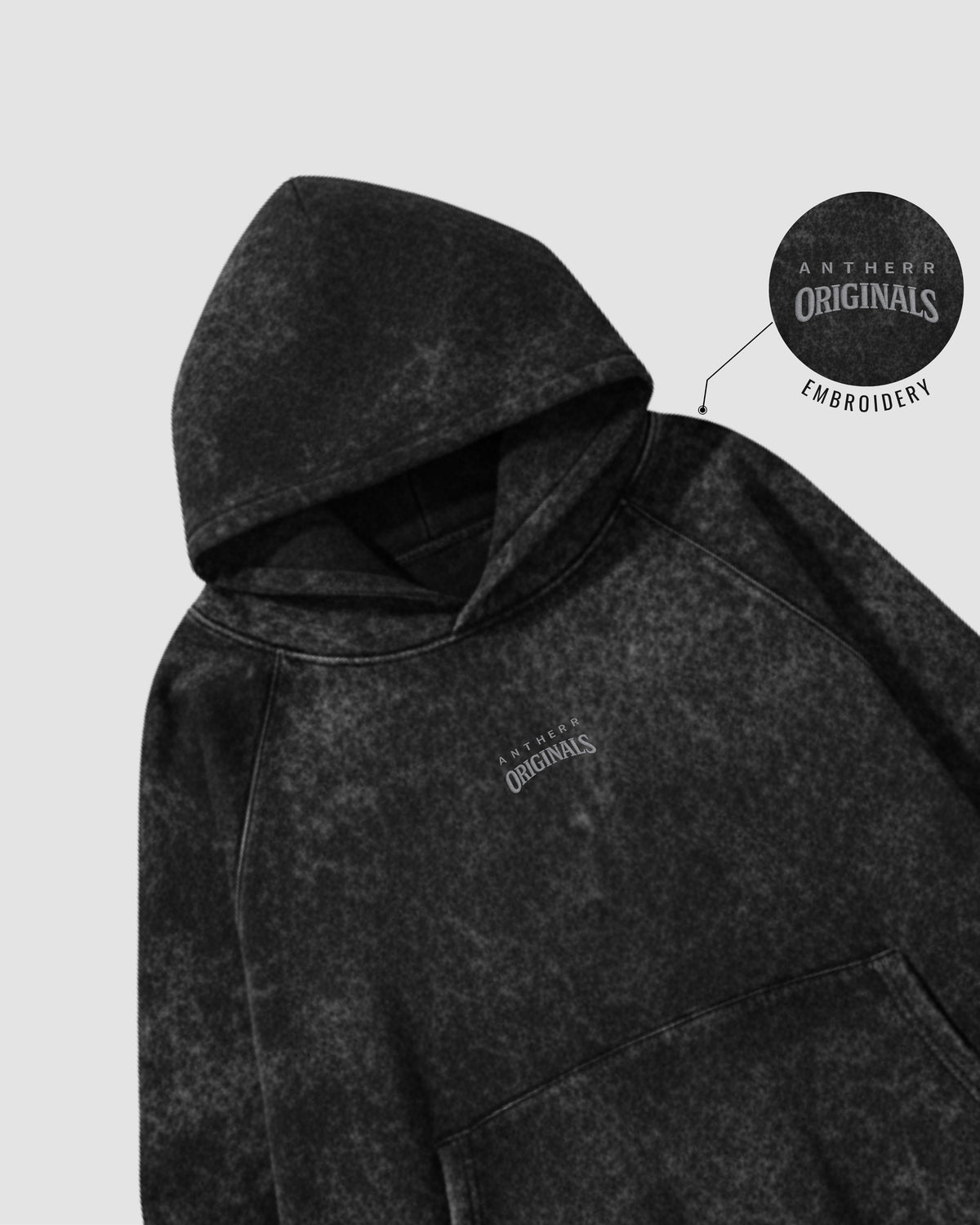 Black Acid Wash Hoodie