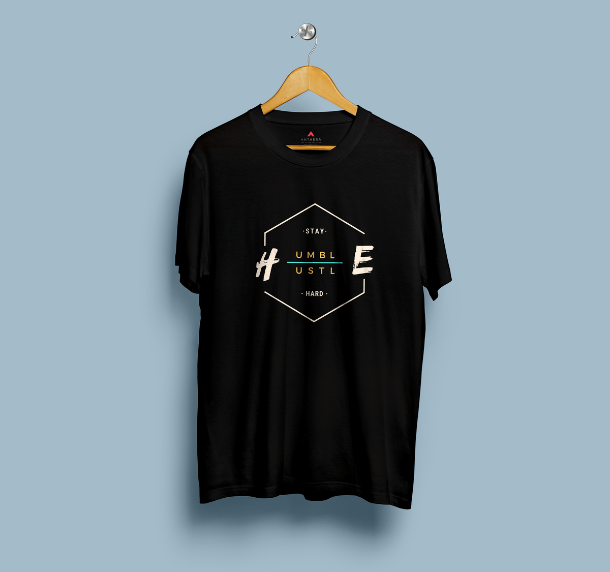 STAY HUMBLE, HUSTLE HARD - HALF-SLEEVE T-SHIRTS BLACK