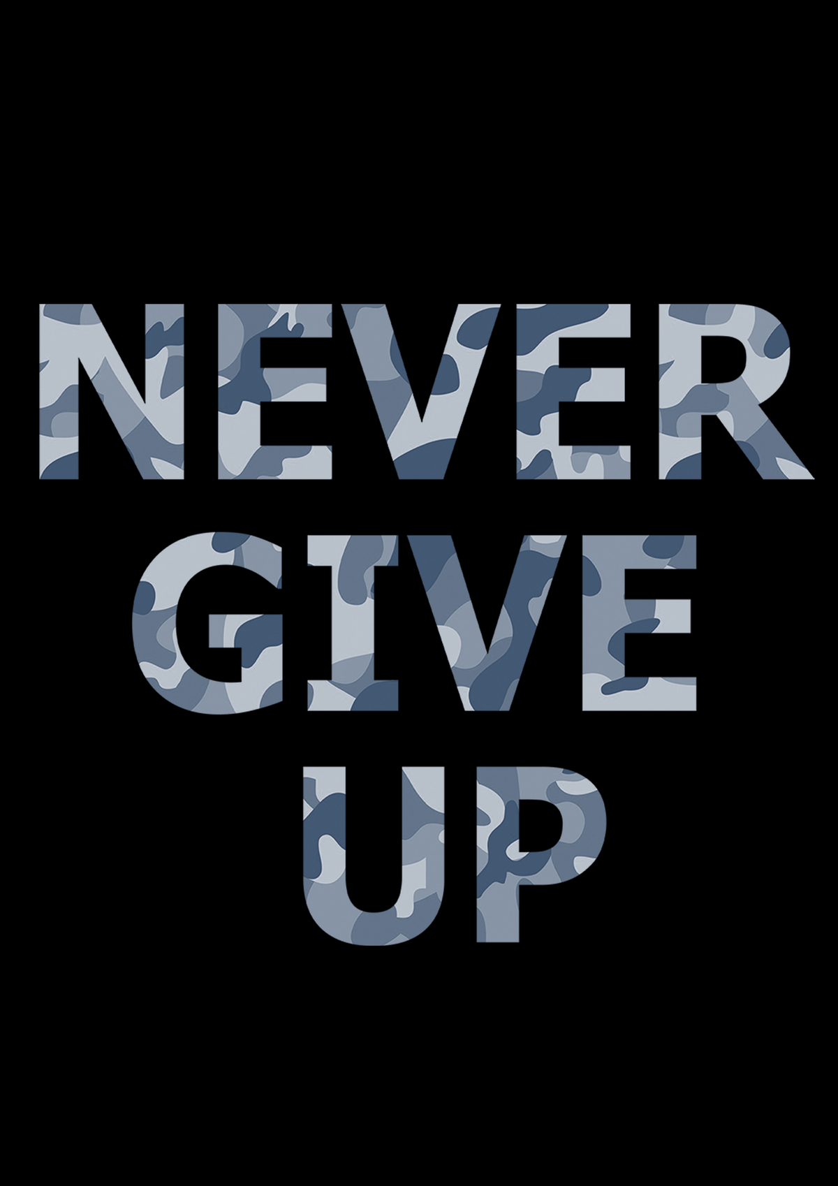 NEVER GIVE UP HALF SLEEVE T-SHIRT