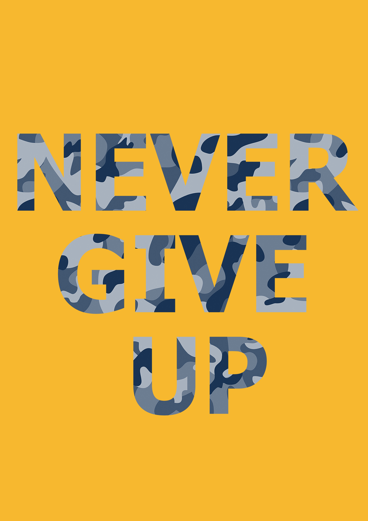 NEVER GIVE UP HALF SLEEVE T-SHIRT
