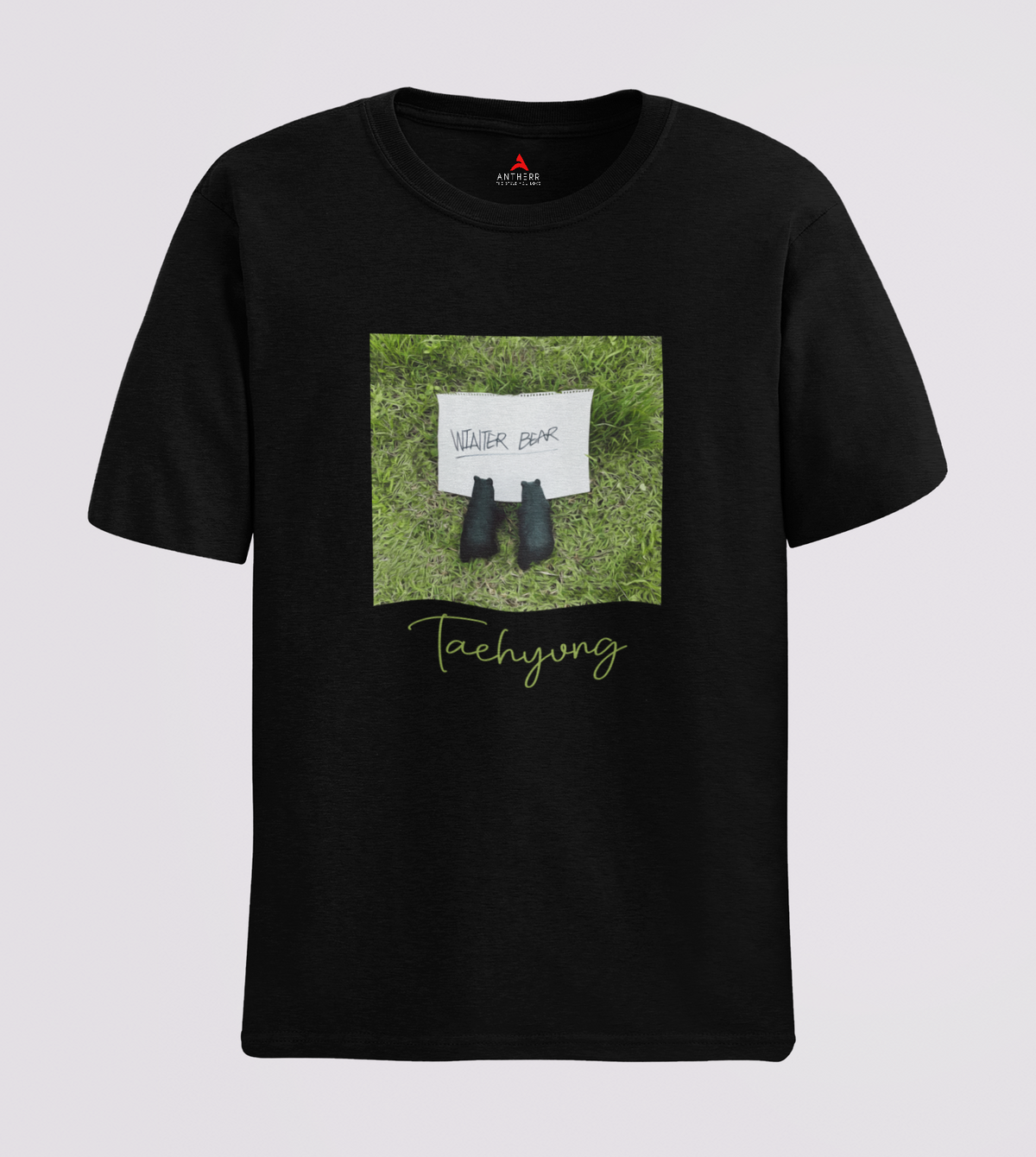 Winter Bear- Taehyung : BTS-HALF-SLEEVE T-SHIRTS BLACK