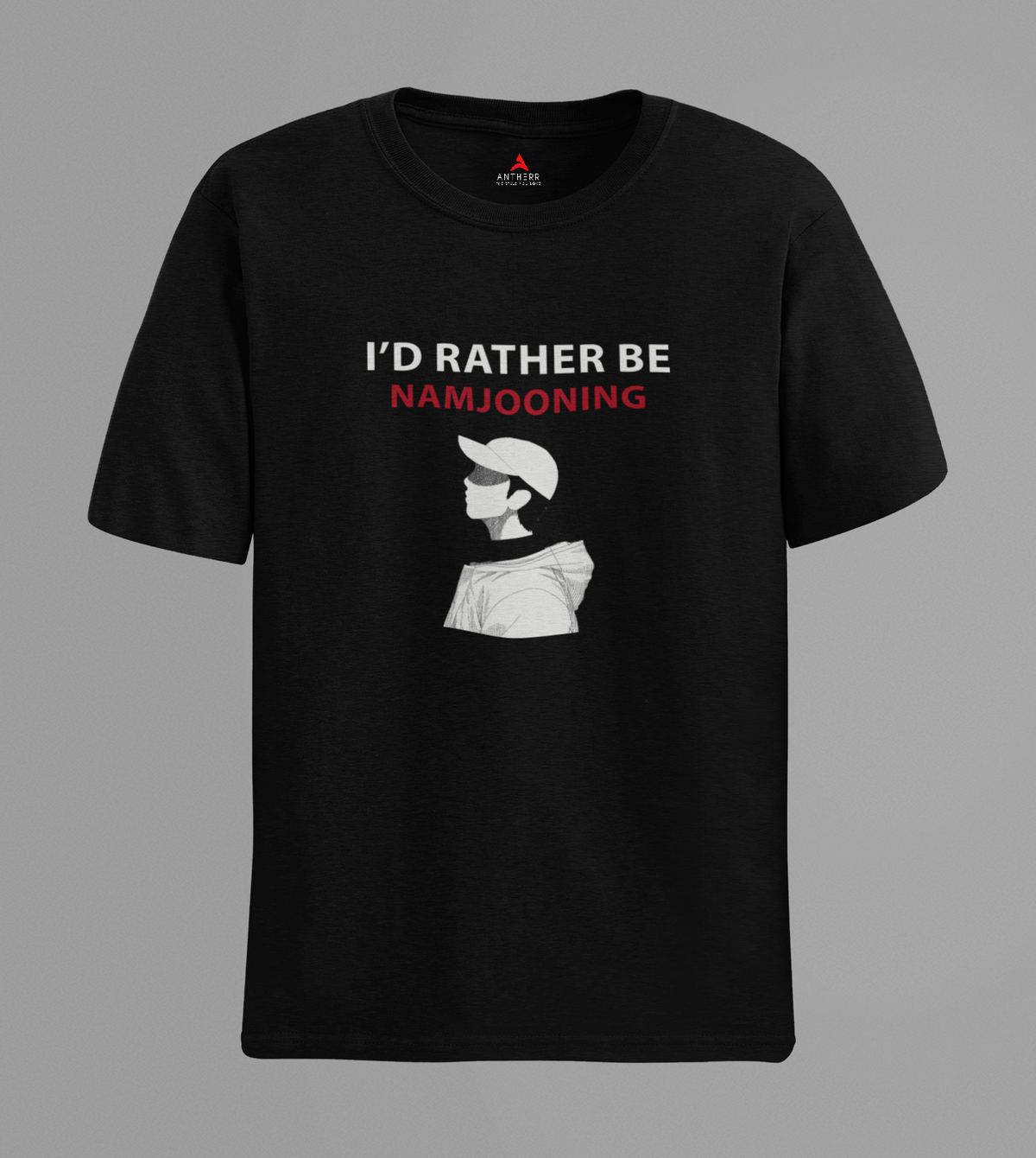I'd rather be Namjooning: BTS Regular Fit T-shirts Black