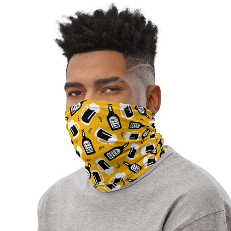 Beer Doodle Yellow Colour Unisex Face Bandana
