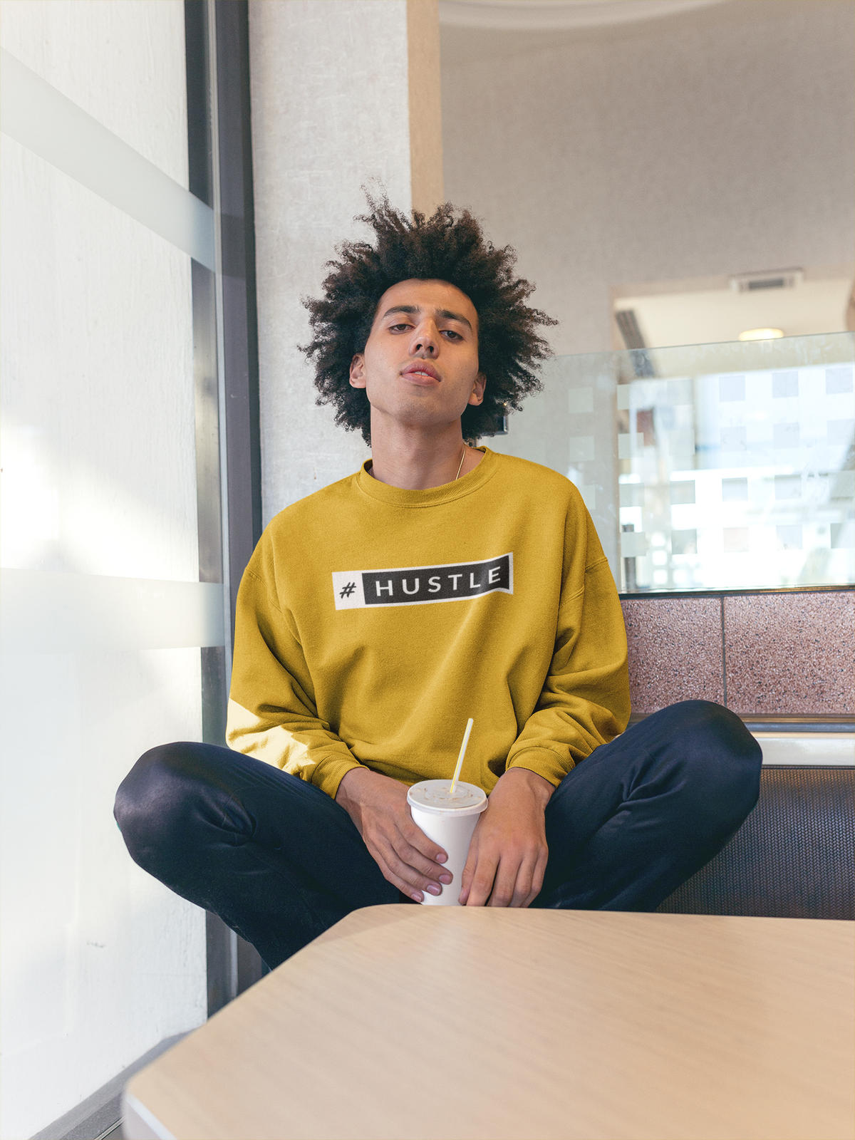 #Hustle - Winter Sweatshirts MUSTRARD YELLOW