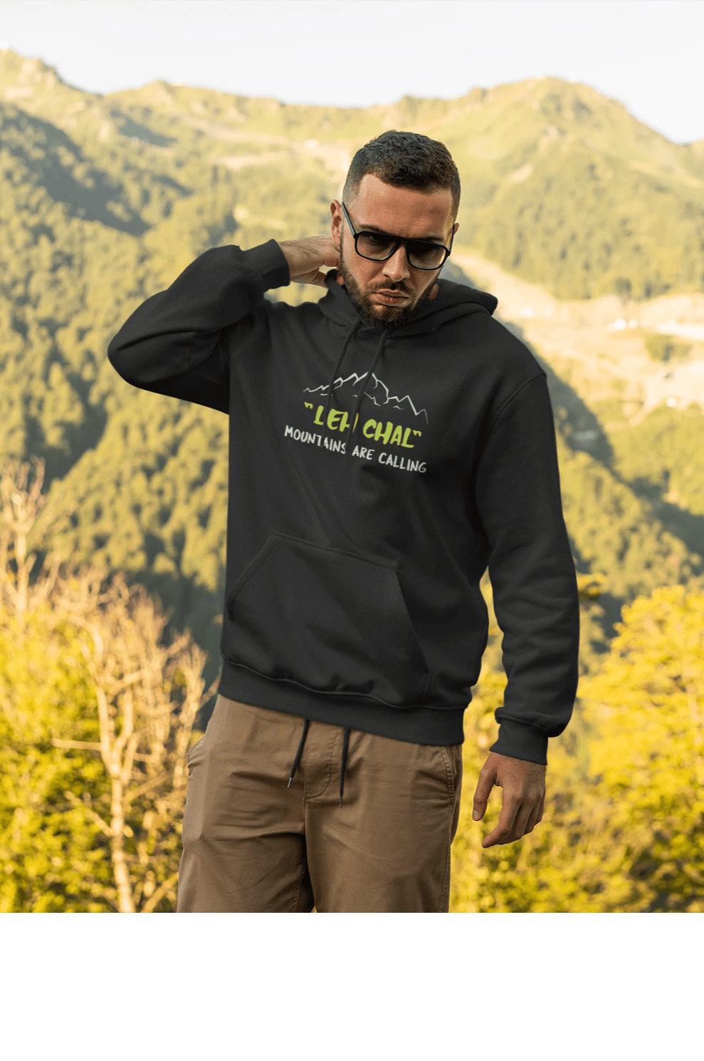 "LEH CHAL" - WINTER HOODIES BLACK