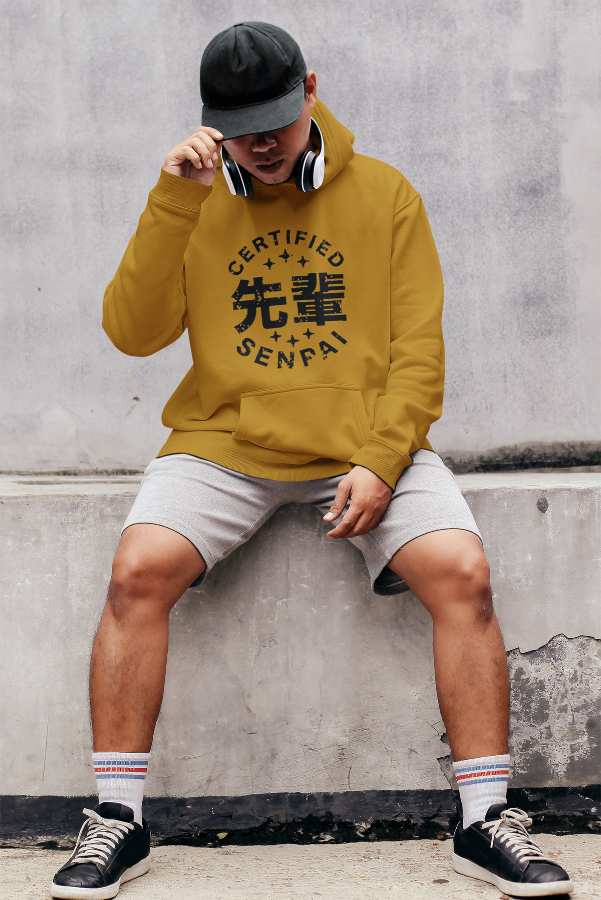 Certified Senpai- Anime - Winter Hoodies MUSTARD YELLOW
