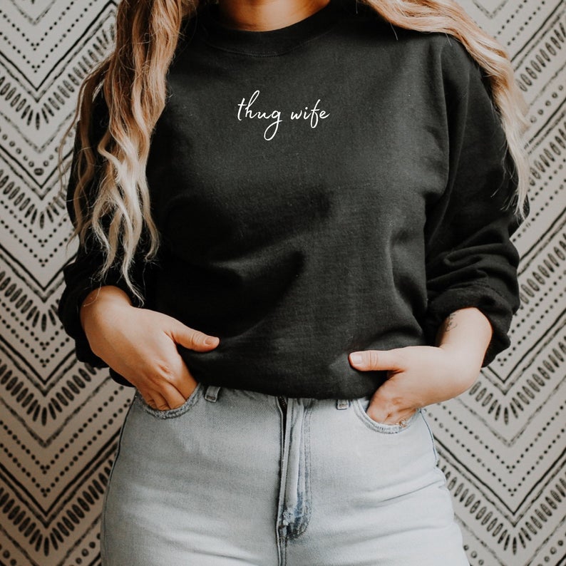 Thug Wife - MINIMAL : Winter Sweatshirts BLACK