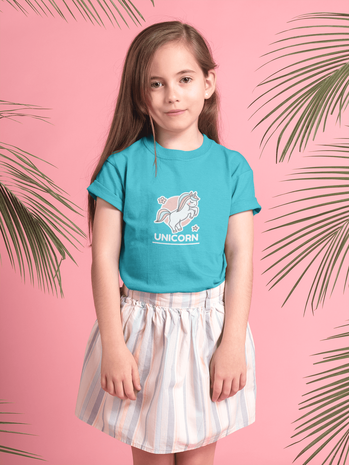 "UNICORN" KIDS HALF-SLEEVE T-SHIRTS SKY BLUE