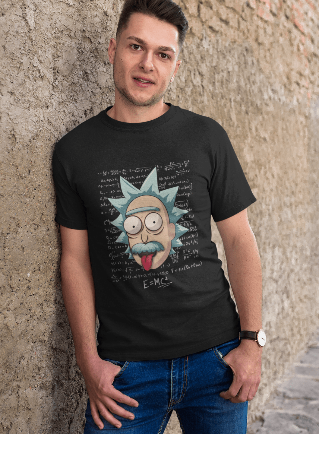 E = MC2 Unisex Regular Fit T-Shirts BLACK