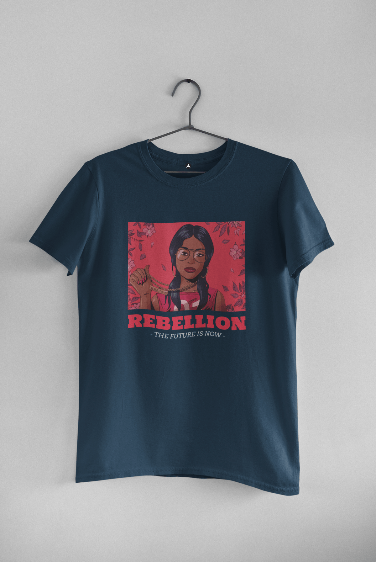 REBELLION - HALF-SLEEVE T-SHIRTS NAVY BLUE