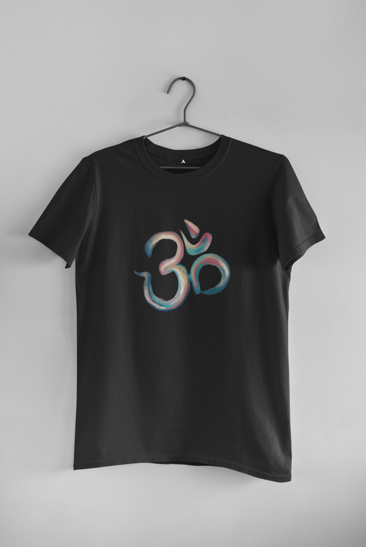 OM SYMBOL (ॐ) - HALF-SLEEVE T-SHIRTS BLACK