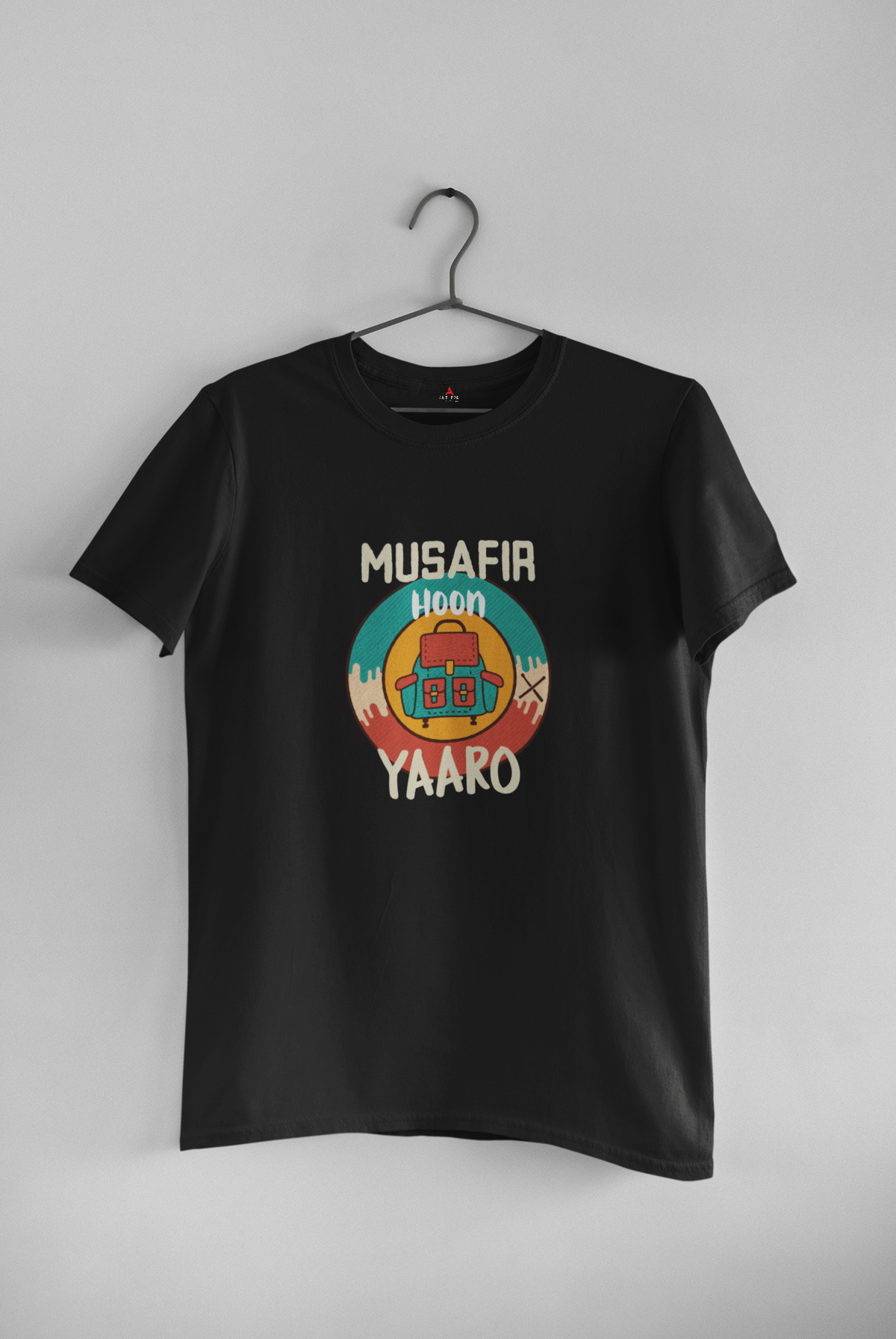 " MUSAFIR HOON YAARO " UNISEX HALF-SLEEVE T-SHIRTS BLACK