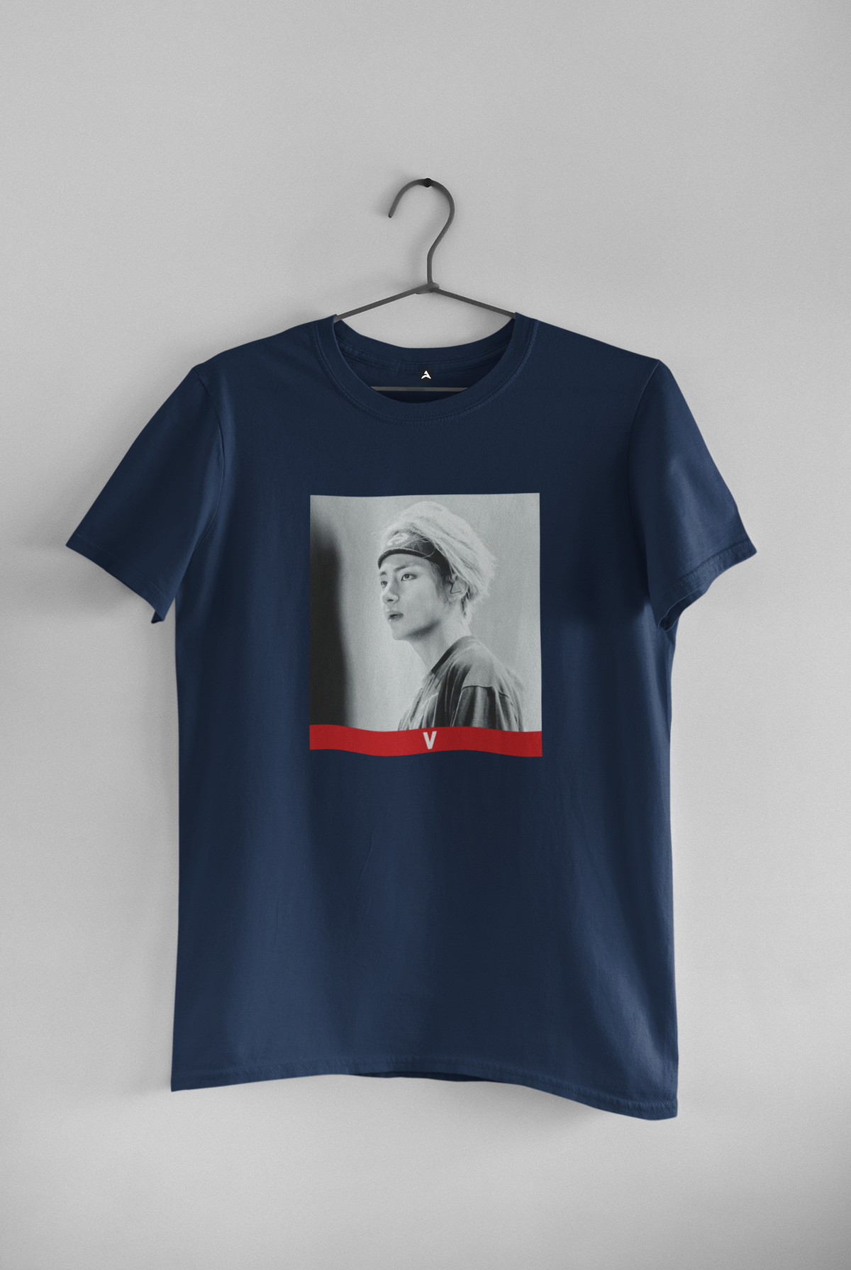 BTS Kim Taehyung V - HALF-SLEEVE T-SHIRTS NAVY BLUE