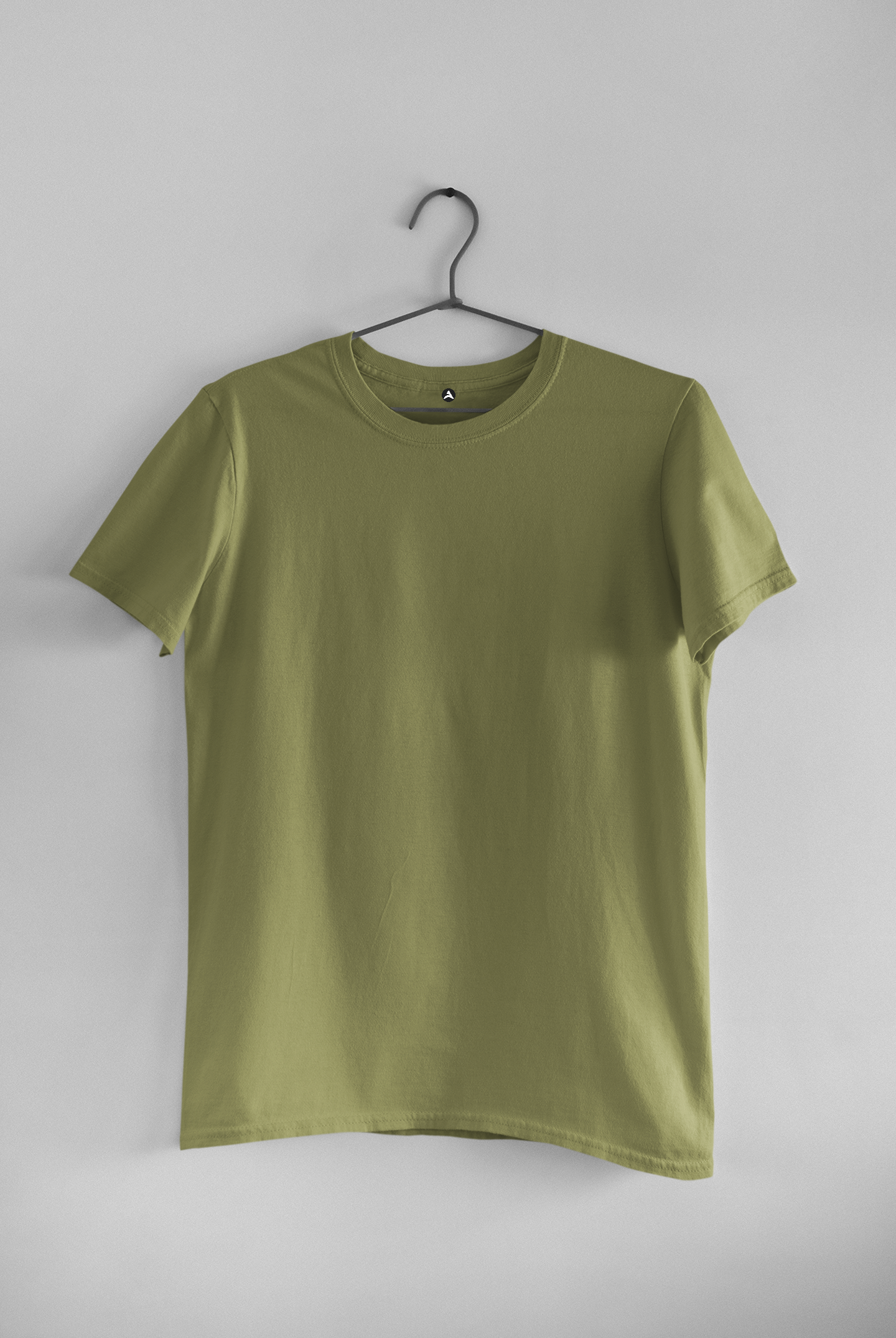 BASIC OLIVE GREEN HALF-SLEEVE T-SHIRTS