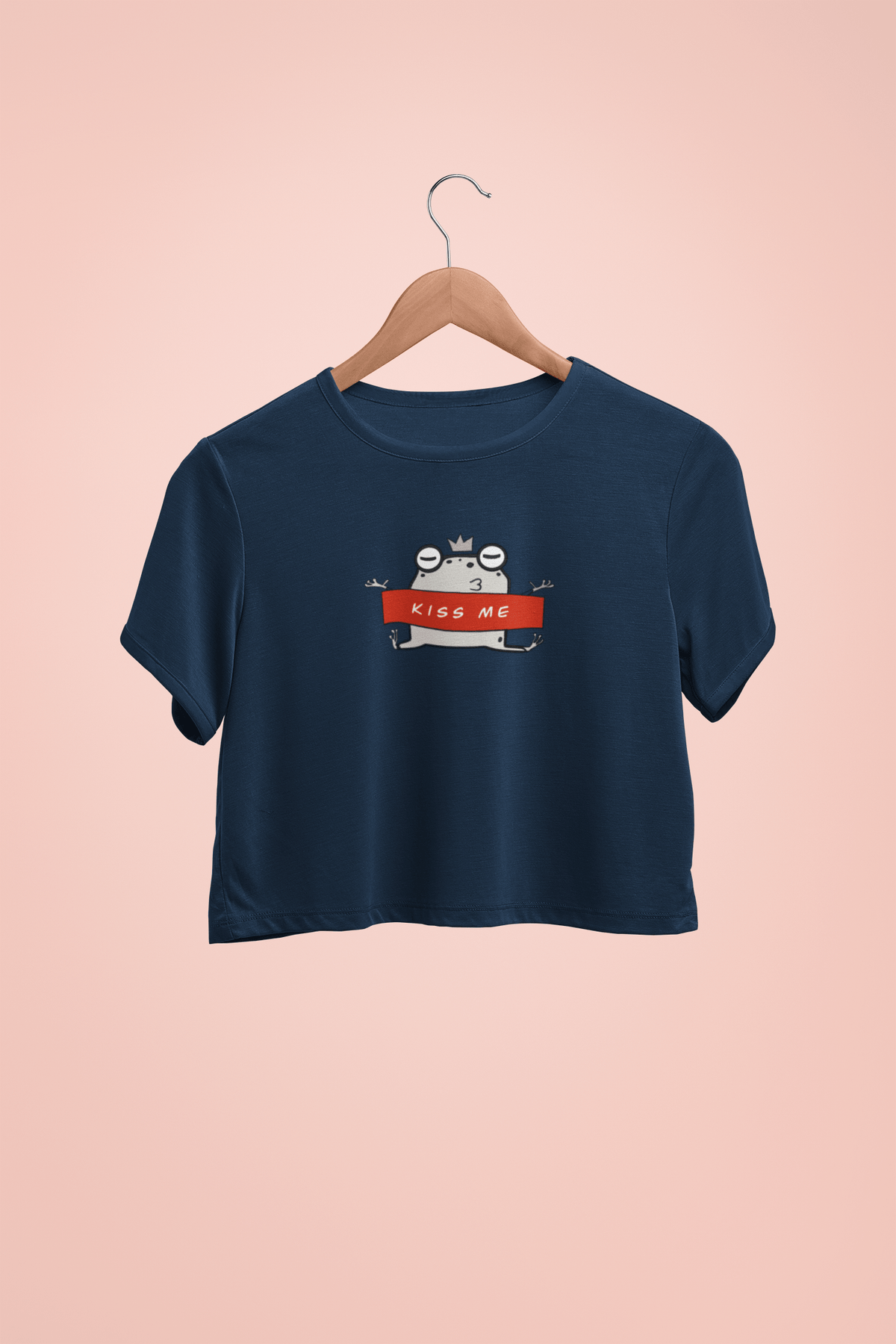 " KISS ME " - HALF-SLEEVE CROP TOPS