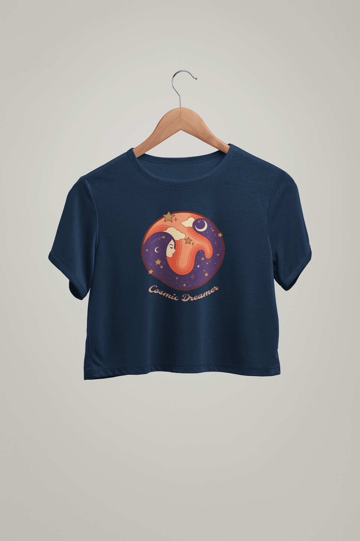 " DREAM GIRL "- HALFSLEEVE CROP TOPS NAVY BLUE