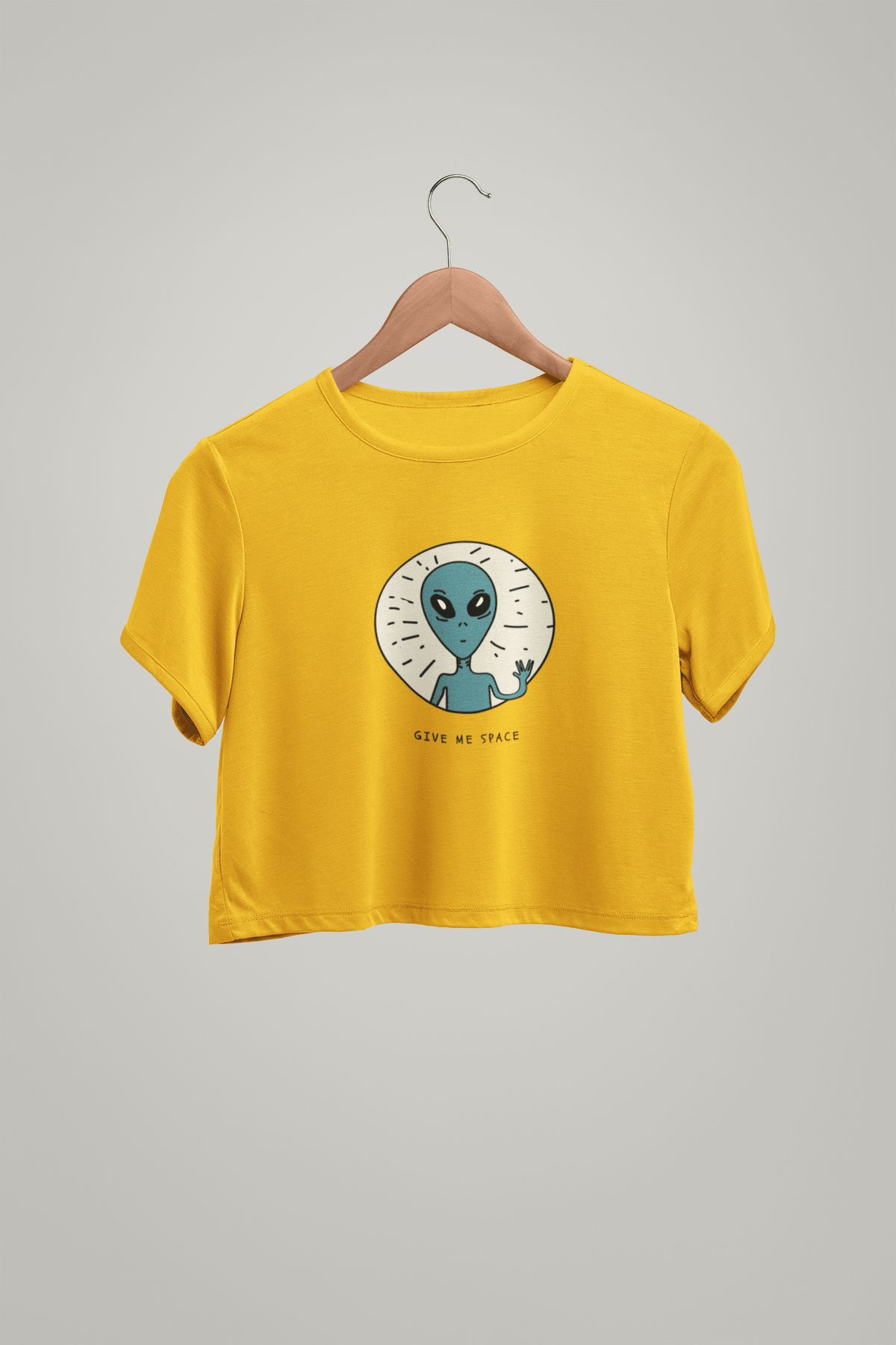 " GIVE ME SPACE " - HALF-SLEEVE CROP TOPS