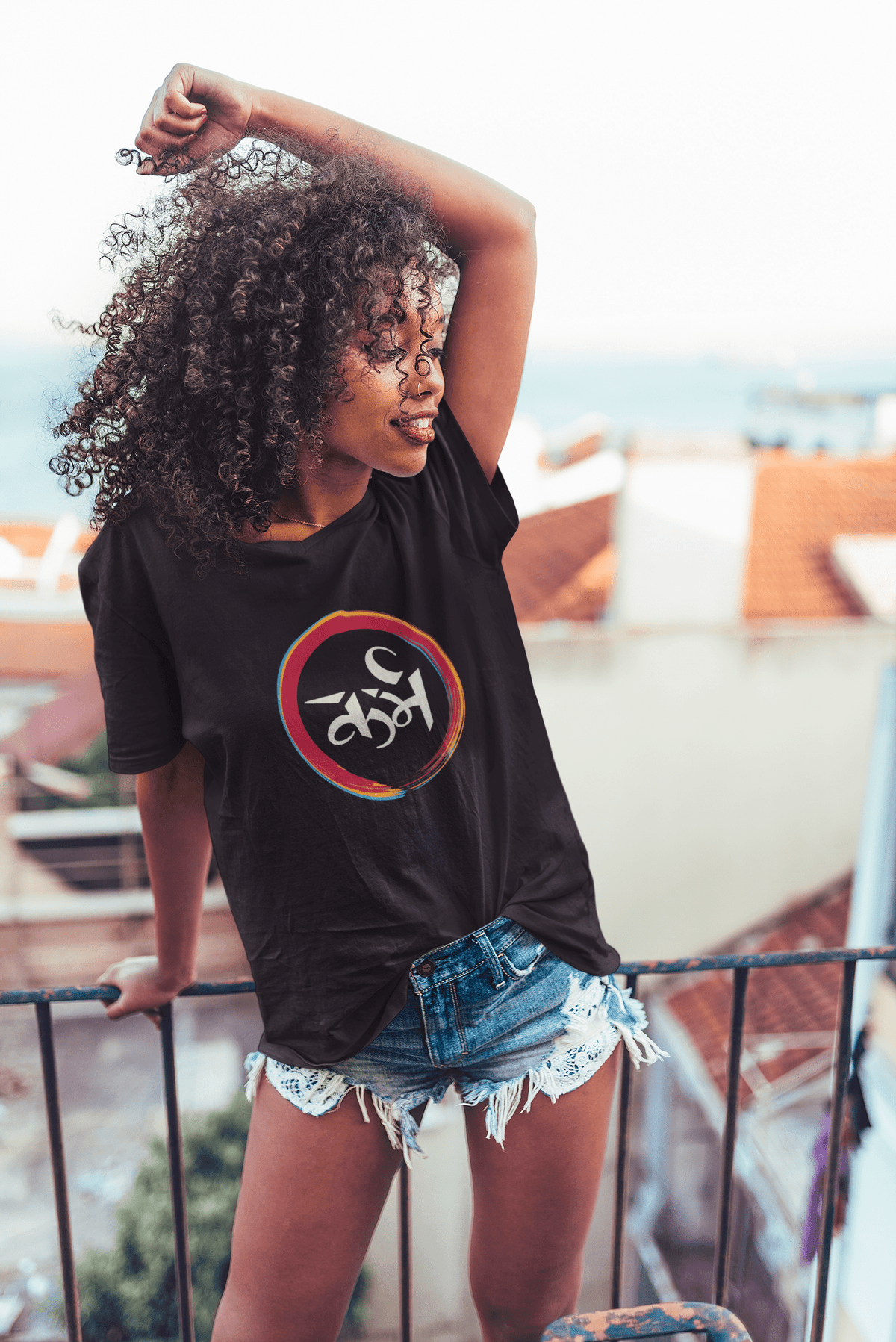 KARMA : HALF-SLEEVE T-SHIRTS BLACK