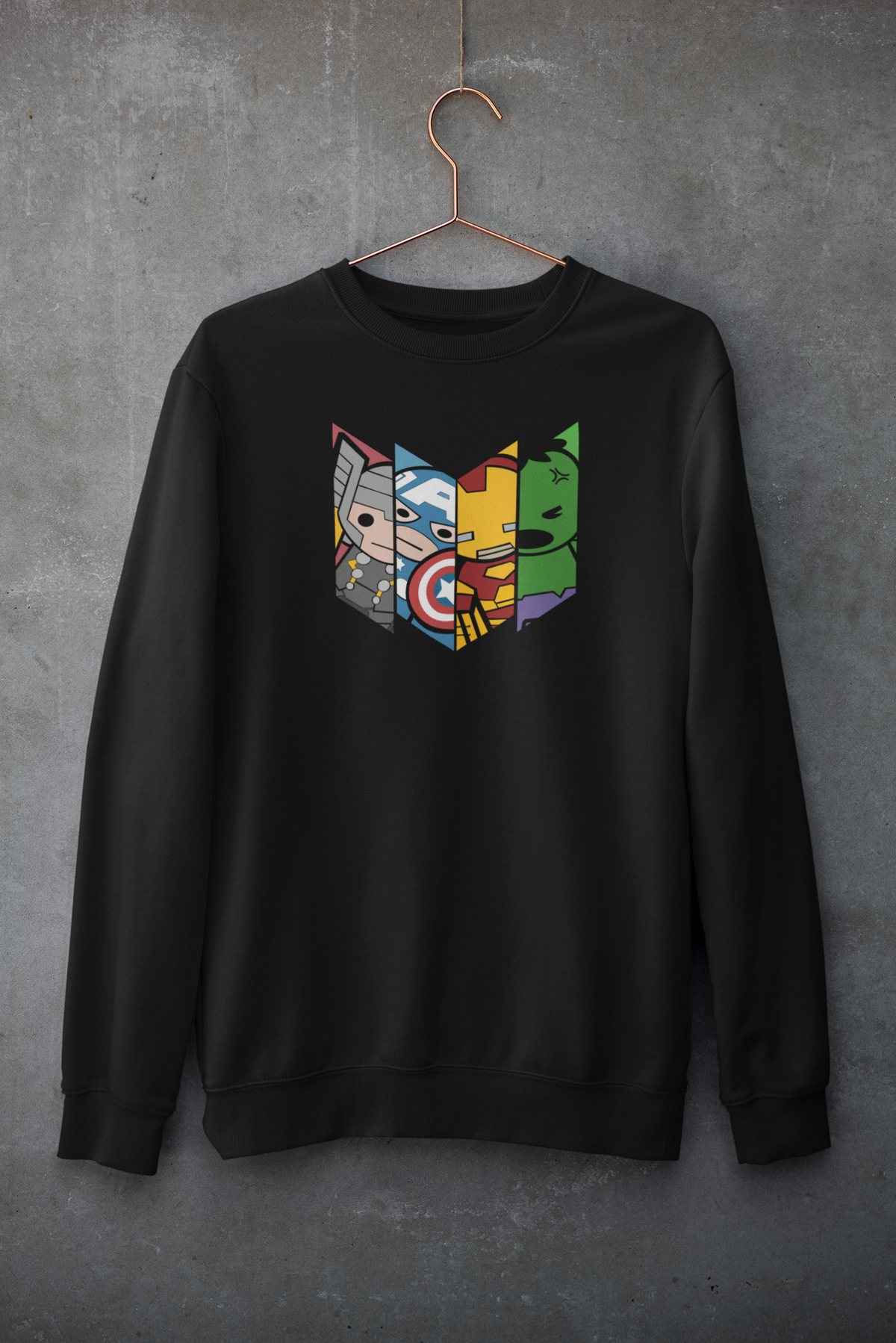 Chibi Avenger Squad - Winter Sweatshirts BLACK