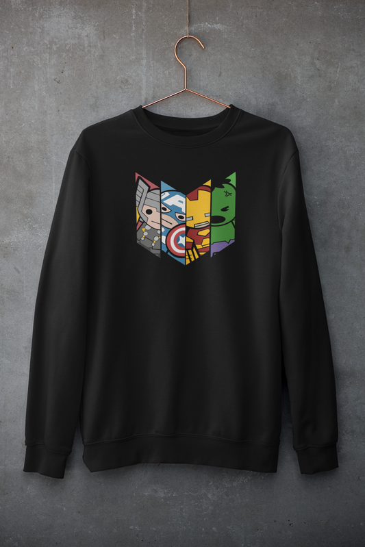 Chibi Avenger Squad - Winter Sweatshirts BLACK