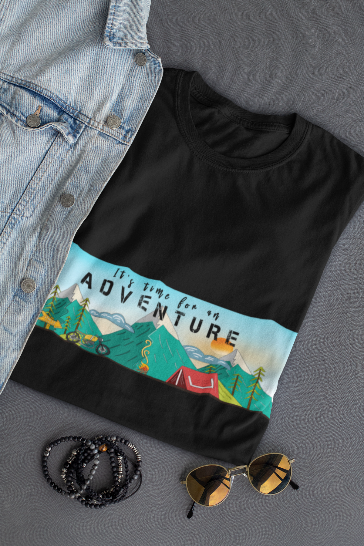" TIME FOR AN ADVENTURE " HALF-SLEEVE T-SHIRT