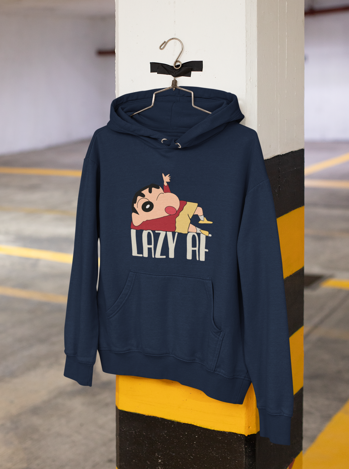 Lazy AF: Shinchan - WINTER HOODIES NAVY BLUE