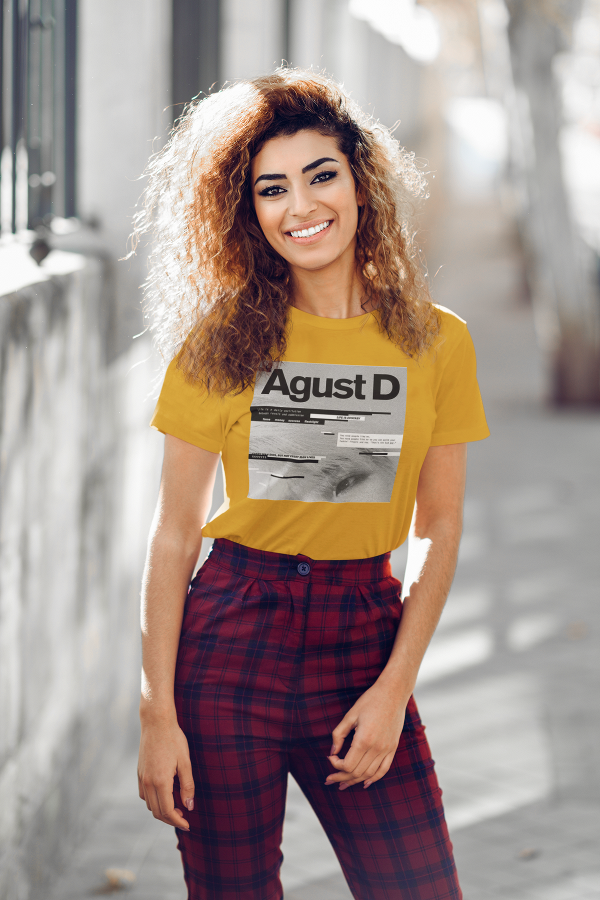 AGUST D ALBUM Regular Fit T-Shirt MUSTRAD YELLOW