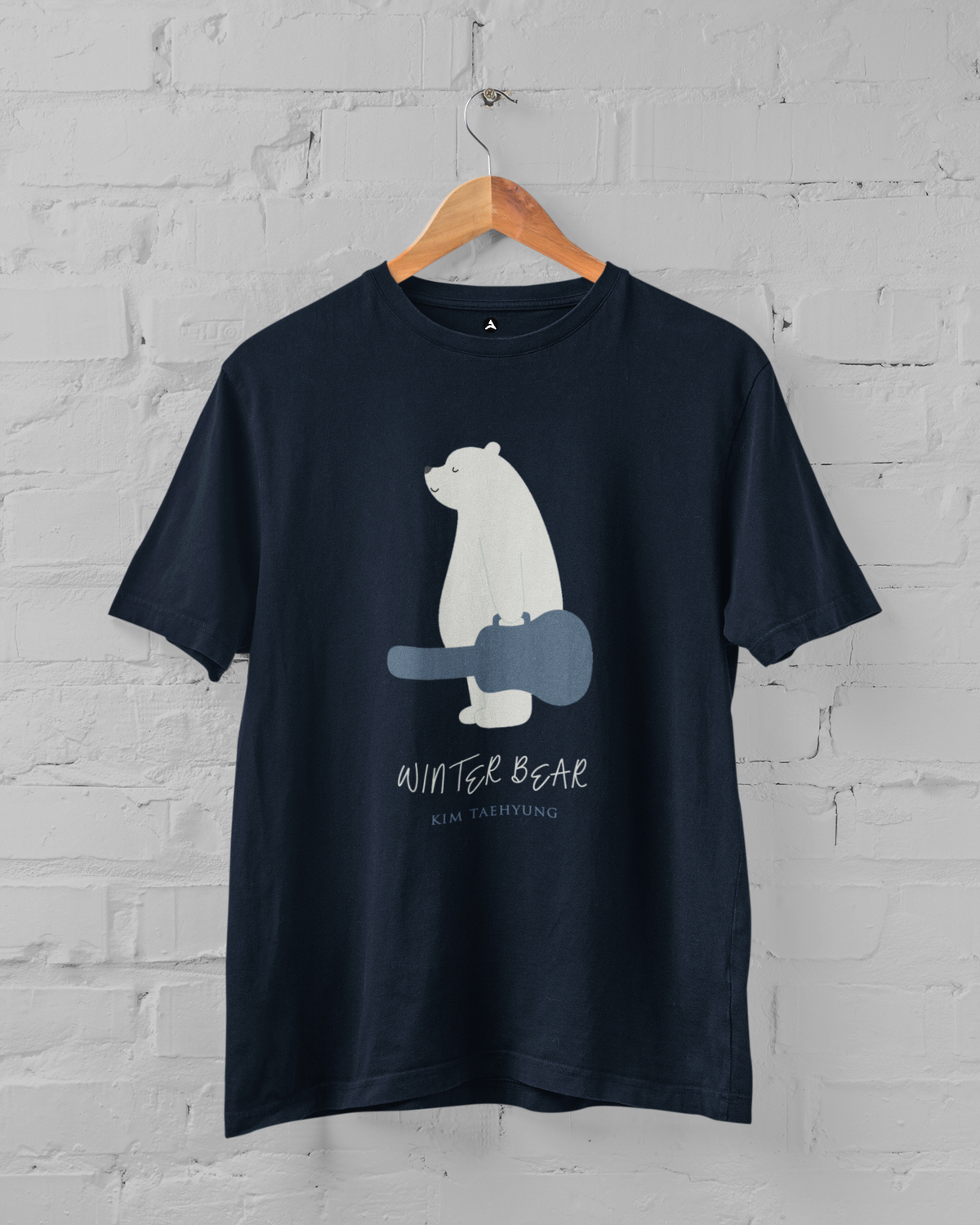 Winter Bear- Taehyung Regular Fit T-shirt | Antherr Core NAVY BLUE