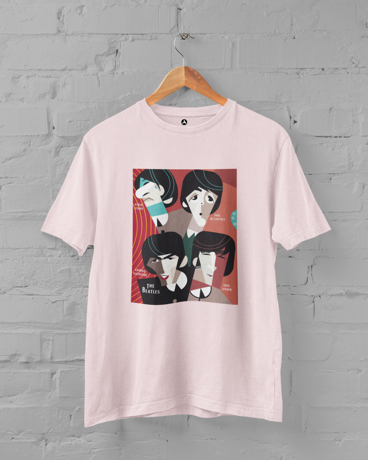 The Beatles Unisex Oversized T-Shirts BABY PINK