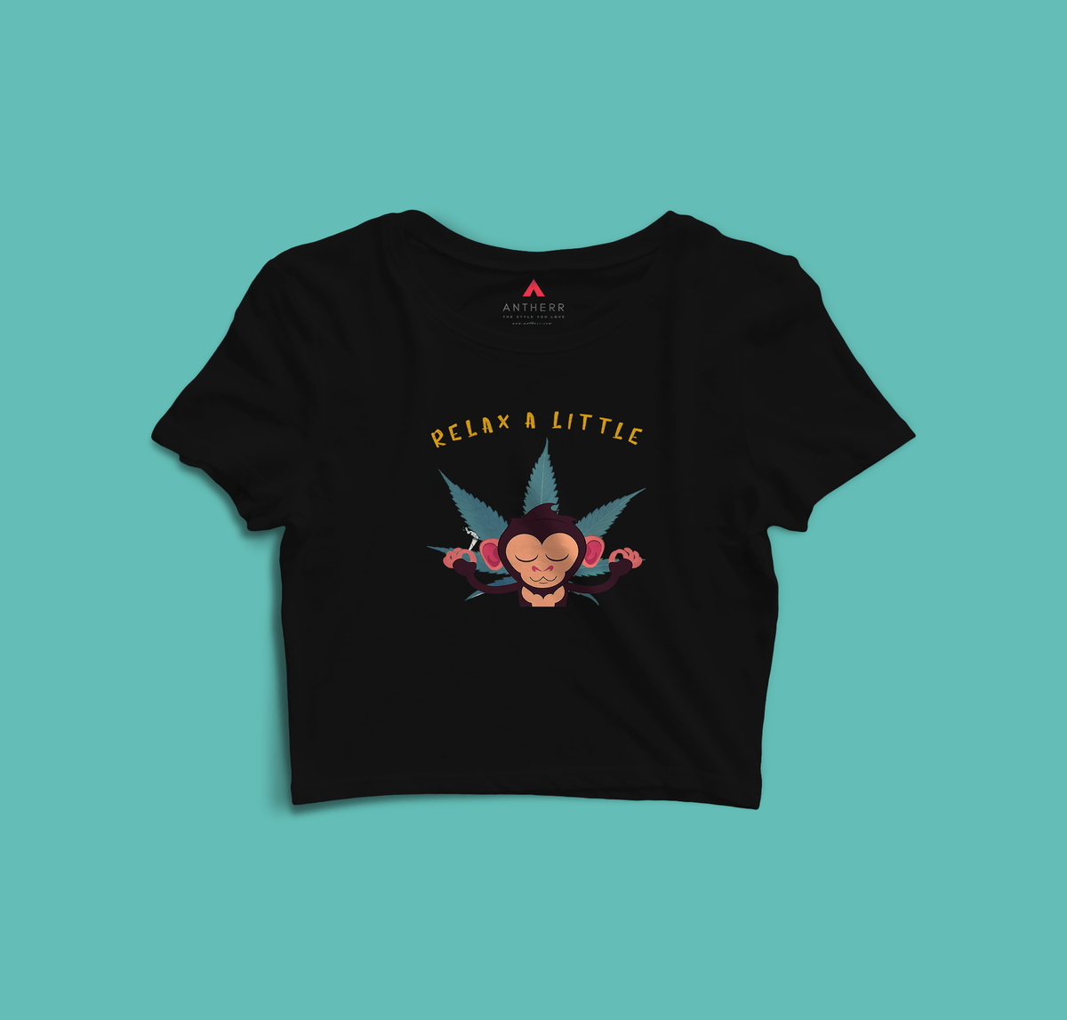 " RELAX A LITTLE " - HALF-SLEEVE CROP TOPS.