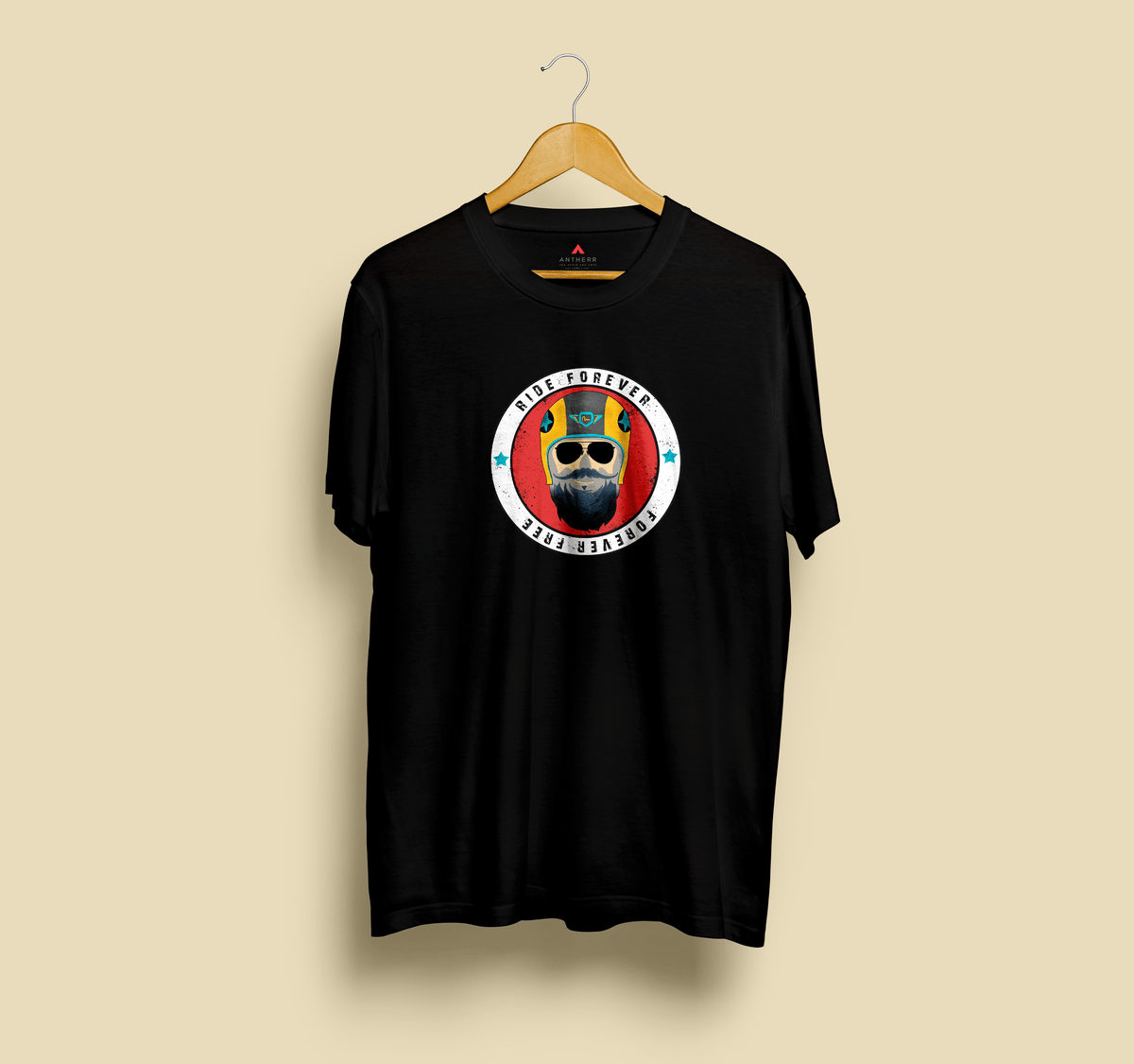 " RIDE FOREVER " HALF-SLEEVE T-SHIRT'S BLACK